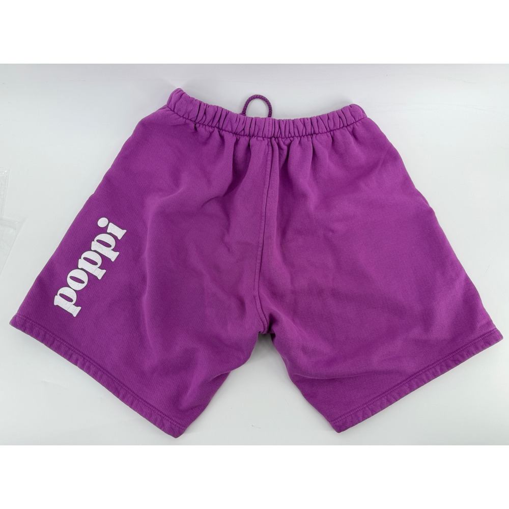 Poppi Soda Purple #BFE Graphic Sweat Shorts Womens Size Small Fleece‎ Lined